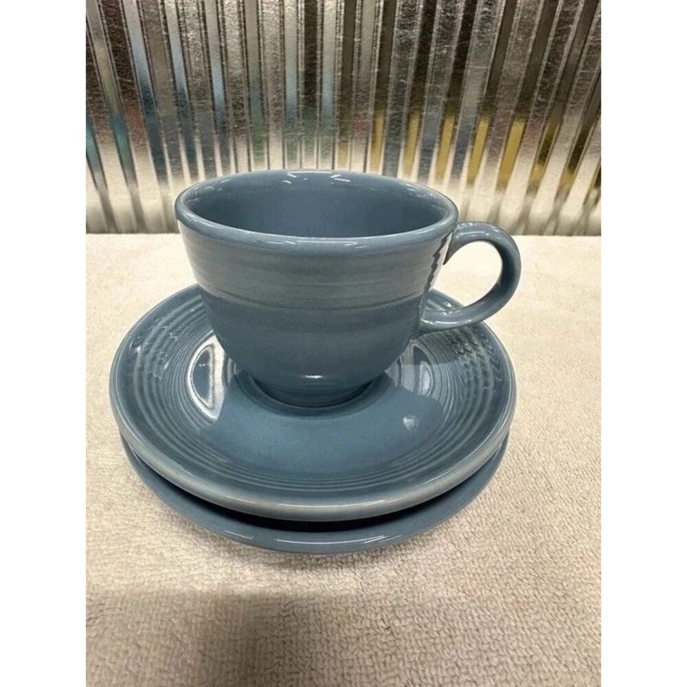 Fiesta Homer Laughlin Cup and Two Small Plates Set